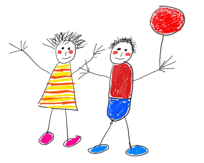 Illustration zwei Kinder