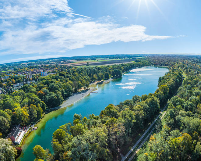 Augsburg Kuhsee Natur Bäume