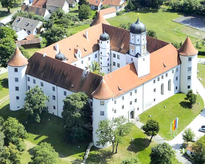 Schloss Höchstädt Vogelperspektive Bayern Schwaben