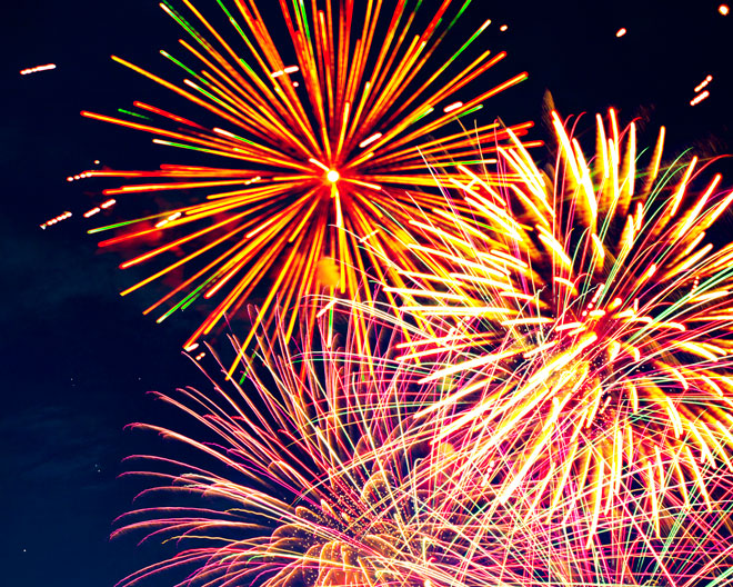 Silvester Feuerwerk Nachthimmel
