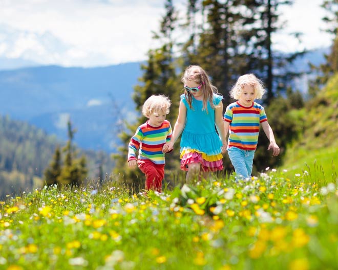 Ausflug Kinder Berge Allgäu Blumenwiese