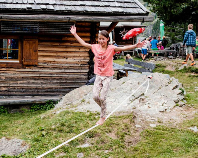 DAV Familien Bergsteigen Seiltanz