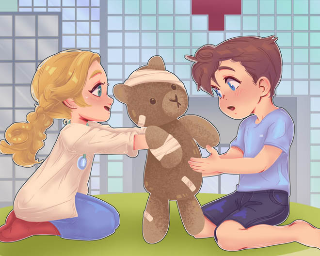 Teddybärkrankenhaus Puppen Medizin