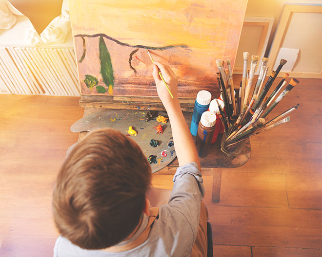 malen kreativ farbe pinsel junge kind