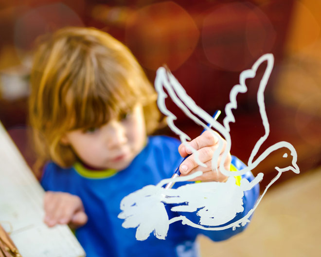 Mädchen Friedenstaube Malen Frieden