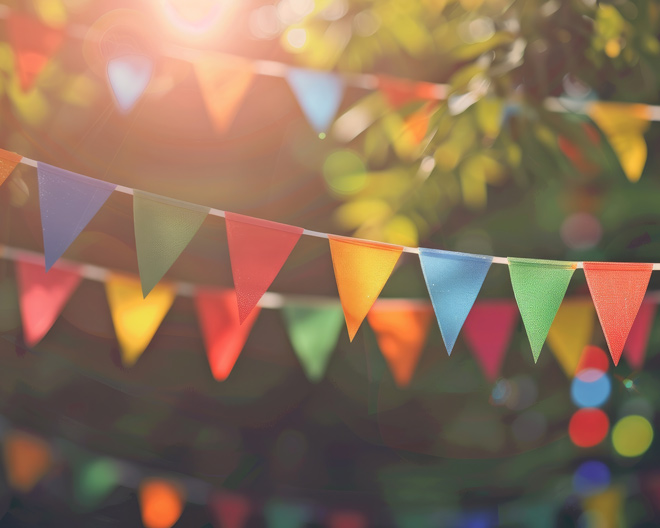 fest party sommer wimpelkette sommerfest kinderfest