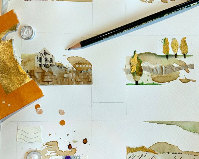 Schriftspur_Aquarell und Collage_Herbst 2026_Museum im Wittelsbacher Schloss_WEB