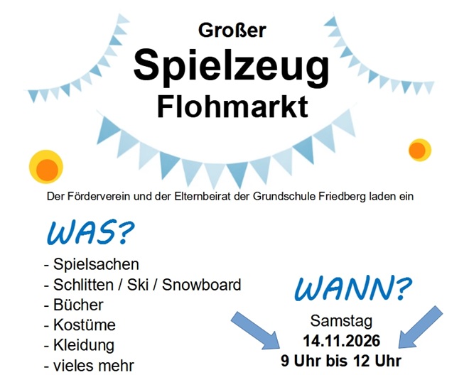2026_11_Plakat_Fohmarkt Flohmarkt Grundschule Friedberg Süd